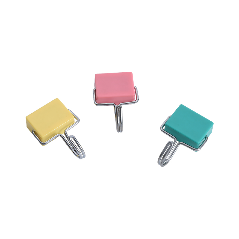 Coated plastic magnetic hooks